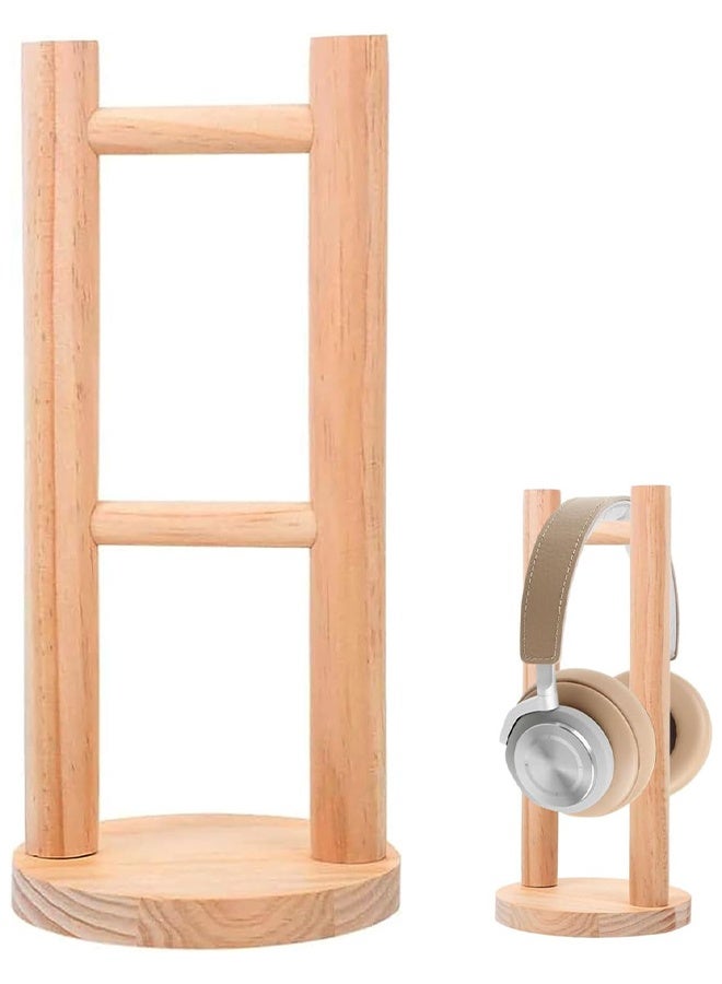 Headphone Stand Pine Headphone Stand Gaming Headset Stand with Solid Base Suitable for All Size Headphones Wood Color - Image 1