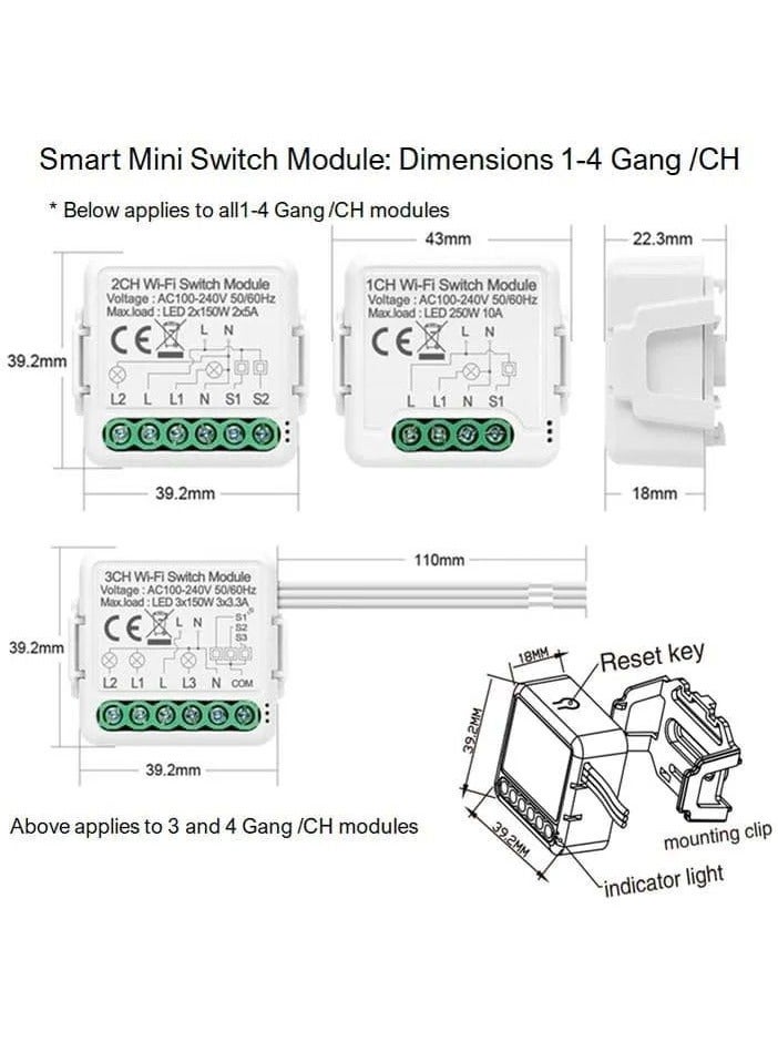 Lumive WiFi Smart Light Switch, Works with Alexa & Google Home, APP Control, DIY Breaker 100-240V, Supports 2 Way Control app, Behind Standard Switch (Neutral Wire Required,  1-Gang)- Single 10A - Image 3