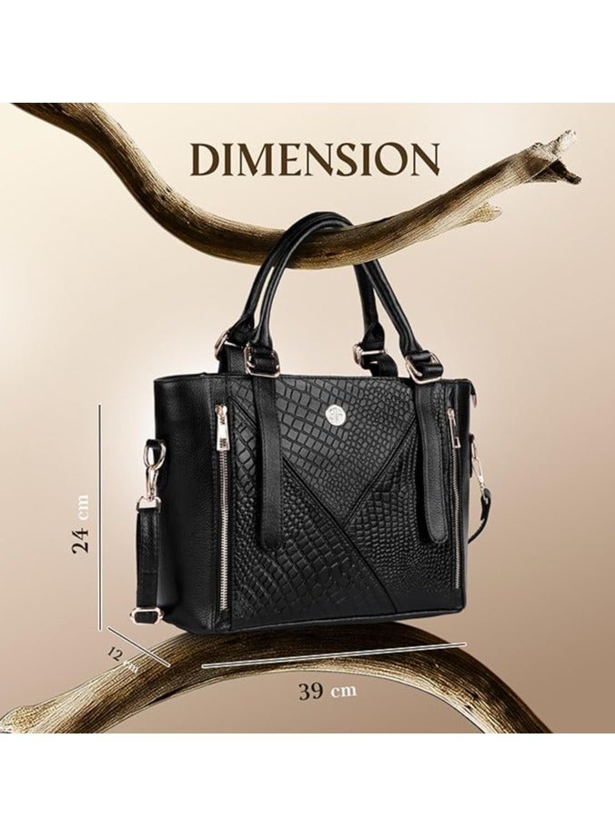 HAMMONDS FLYCATCHER Leather Branded Ladies Office Bag for Woman Stylish Big Size Spacious Office Bag for Women Shoulder Ladies Purse Handbag for Woman Big Size - Image 3