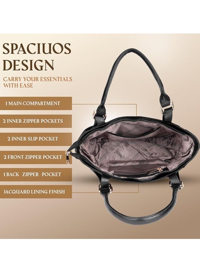 HAMMONDS FLYCATCHER Leather Branded Ladies Office Bag for Woman Stylish Big Size Spacious Office Bag for Women Shoulder Ladies Purse Handbag for Woman Big Size - Image 4