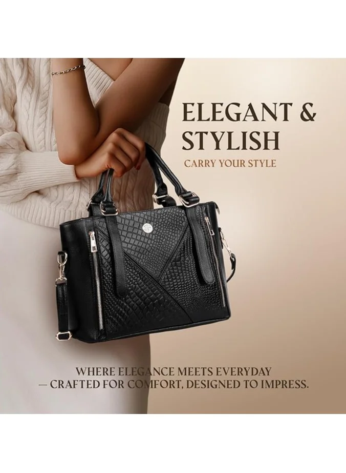 HAMMONDS FLYCATCHER Leather Branded Ladies Office Bag for Woman Stylish Big Size Spacious Office Bag for Women Shoulder Ladies Purse Handbag for Woman Big Size