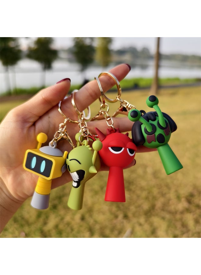 Generic - Cartoon Sprunki Keychain Cute Sprunki Oren Raddy Gray Brud Vineria For Girl Boy Bag Pendant Keyring Jewelry Fans Gifts-Color:H05 - Image 1