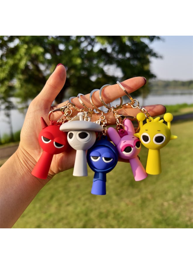 Generic - Cartoon Sprunki Keychain Cute Sprunki Oren Raddy Gray Brud Vineria For Girl Boy Bag Pendant Keyring Jewelry Fans Gifts-Color:H05 - Image 1