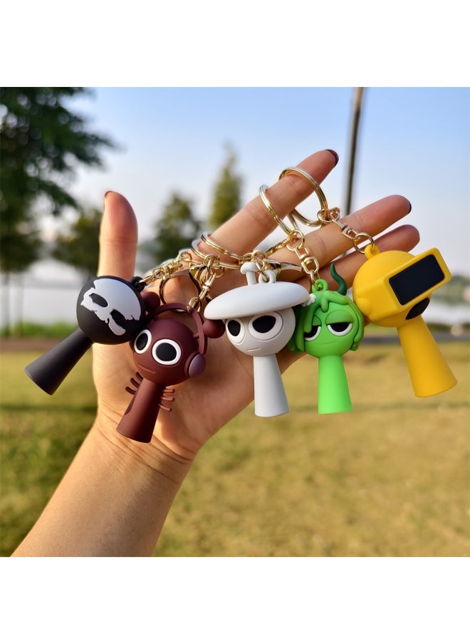 Generic - Cartoon Sprunki Keychain Cute Sprunki Oren Raddy Gray Brud Vineria For Girl Boy Bag Pendant Keyring Jewelry Fans Gifts-Color:H05 - Image 1