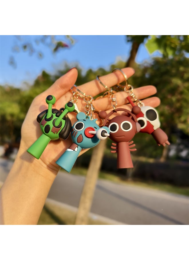 Generic - Cartoon Sprunki Keychain Cute Sprunki Oren Raddy Gray Brud Vineria For Girl Boy Bag Pendant Keyring Jewelry Fans Gifts-Color:H05 - Image 1