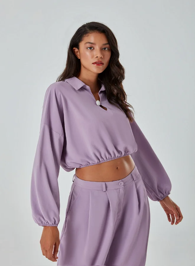 MIZALLE BUTTONED SOFT CROP