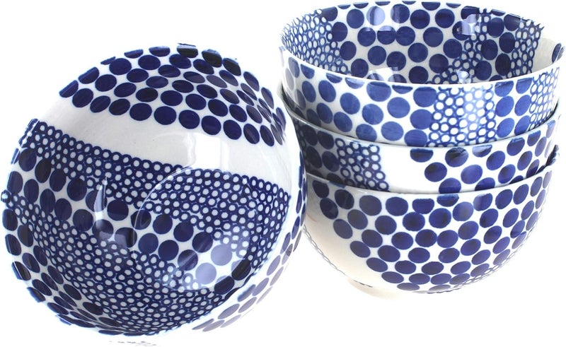 Blue Rose Pottery Blue Rose Polish Pottery Zara 4 Piece Dessert Bowl Set  - Image 1