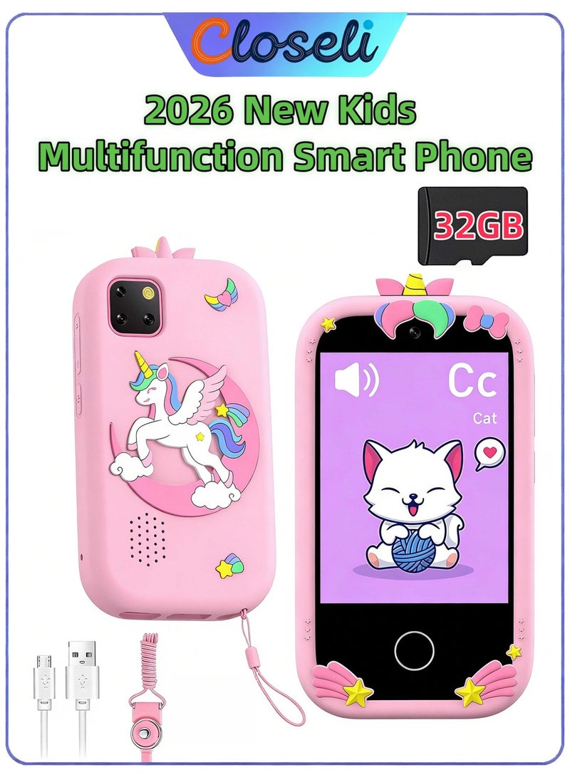 Closeli 2026 New Kids Smart Phone Toys, Multifunction Toy Phone for Boys Girls, Educational Toy,2.8 Inch Touchscreen, 1080P Dual Camera, 18 Educational Games, Music Player, Video Recorder, with Protective Case, Toys Gift for Kids,Birthday Gift(32GB) - Image 1