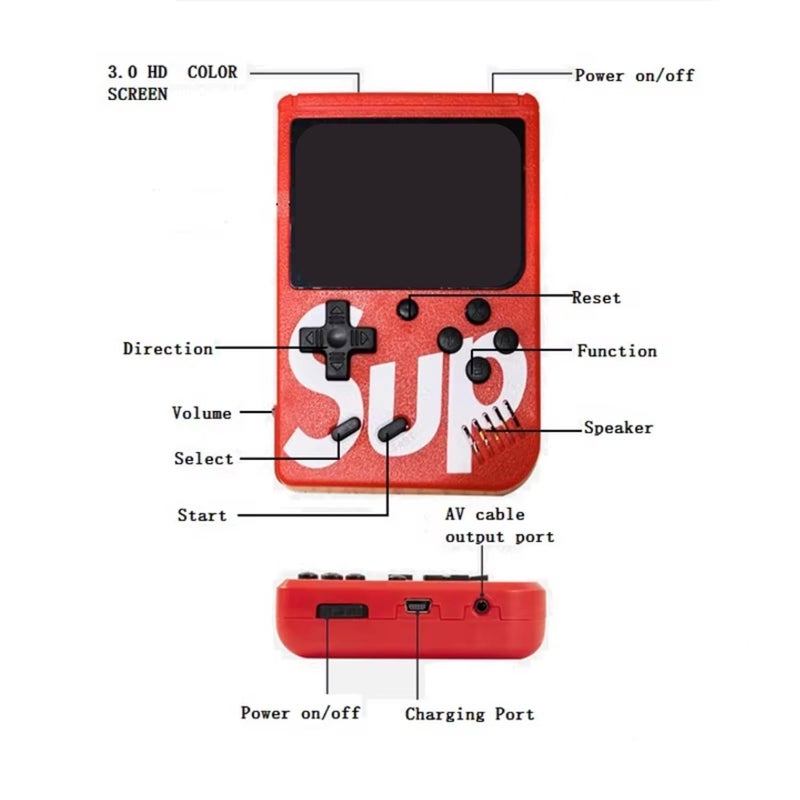 BELOXY Video Game for Kids Handheld 400 in 1 Games for Kids - Game Box with TV Output & with Gaming Console - Rechargeable Video Game for Kids (Style 1), Multicolor - Image 2