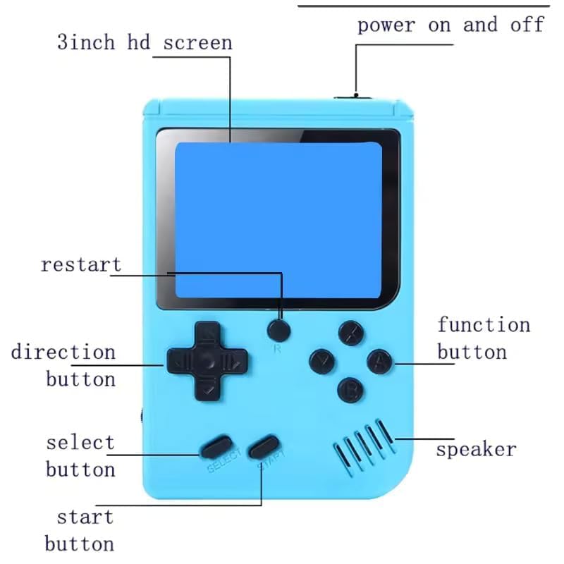 BELOXY Video Game for Kids Handheld 400 in 1 Games for Kids - Game Box with TV Output & with Gaming Console - Rechargeable Video Game for Kids (Style 1), Multicolor - Image 4