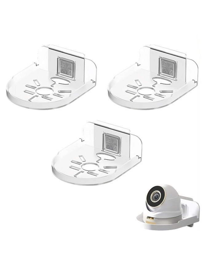 3 Set of Camera Shelf for Security Cameras, ABS Wall Camera Holder for Baby Monitors, Speakers, Universal Surveillance Cameras Holder (Transparent) - Image 1