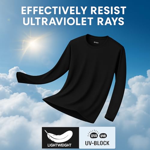 Opna Men's Long Sleeve Moisture Wicking Athletic Shirts BLACK-4XL - Image 3