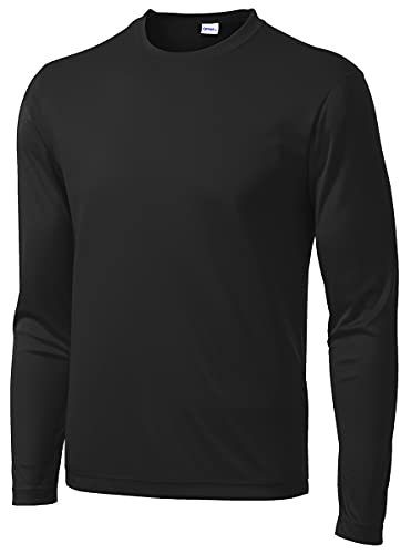 Opna Men's Long Sleeve Moisture Wicking Athletic Shirts BLACK-4XL - Image 1