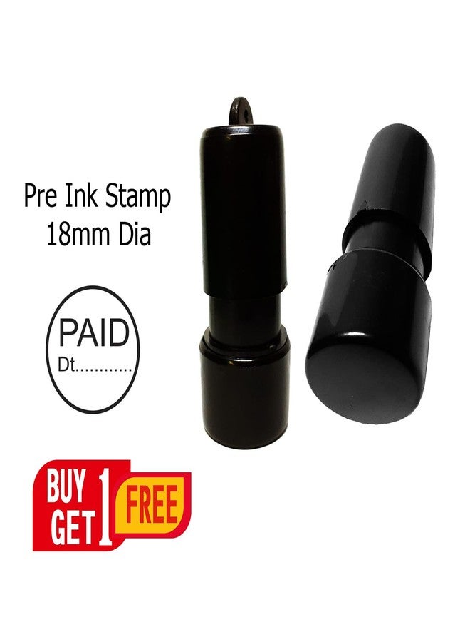 Print'X Paid Stamp with Date Round 18 mm Diameter self Ink Combo 2 pcs in Black Ink - Image 2