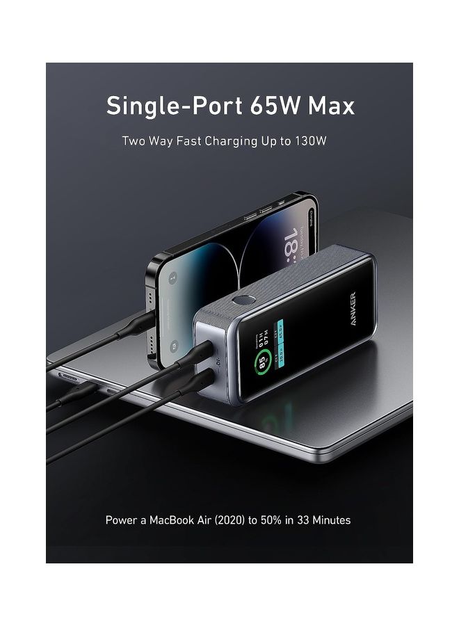 Anker Prime Power Bank, 12,000mAh 2-Port Portable Charger with 130W Output, Smart Digital Display, Compatible with MacBook Pro/Air, iPhone 16/15/14 Series, Samsung, Huaiwei, Dell, Xiaomi, Vivo, Oppo - Image 2