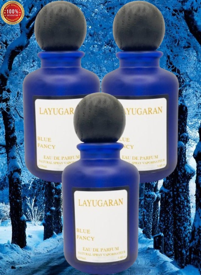Blue 3 Pieces Layugaran Blue Fancy Perfume 100ml EDP - Image 1