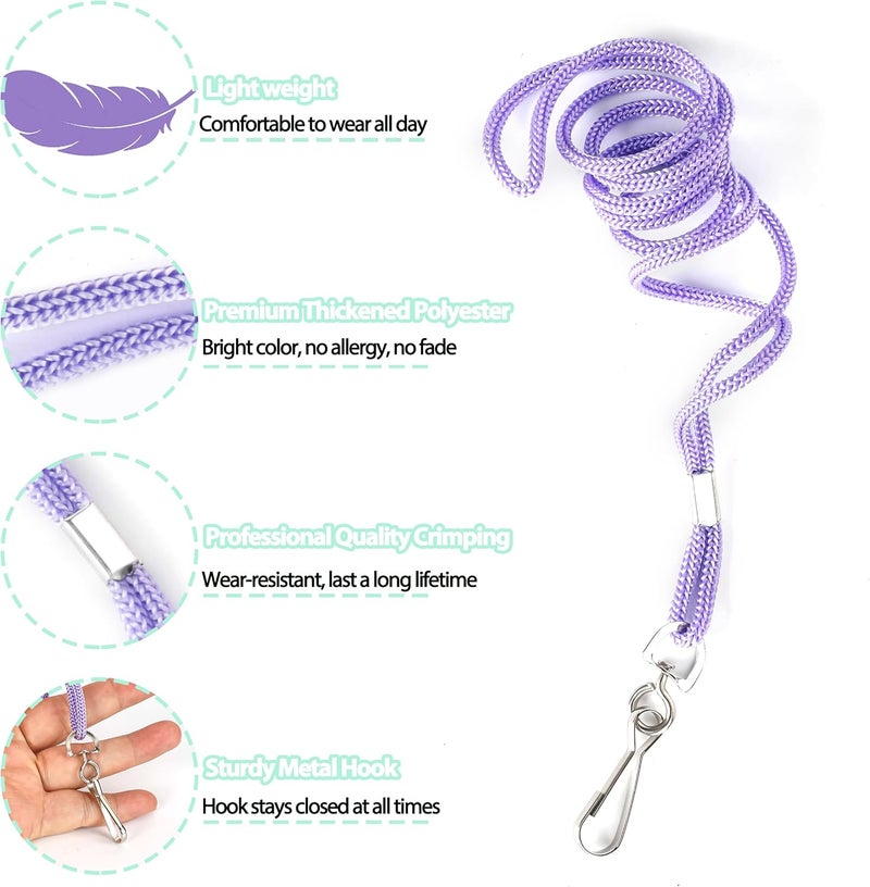 COTODO ID Purple Lanyards Safety Badge Lanyard 36" with Swivel Hook 100 Pack - Image 4