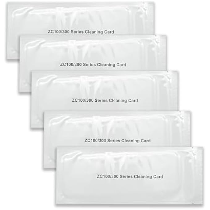 5PCS ID CARD PRINTER CLEANING KIT FITS FOR ZEBRA ZC100 ZC150 ZC300 ZC350,SINGLE-USE CLEANING CARD REPLACE 105999-311 - Image 1