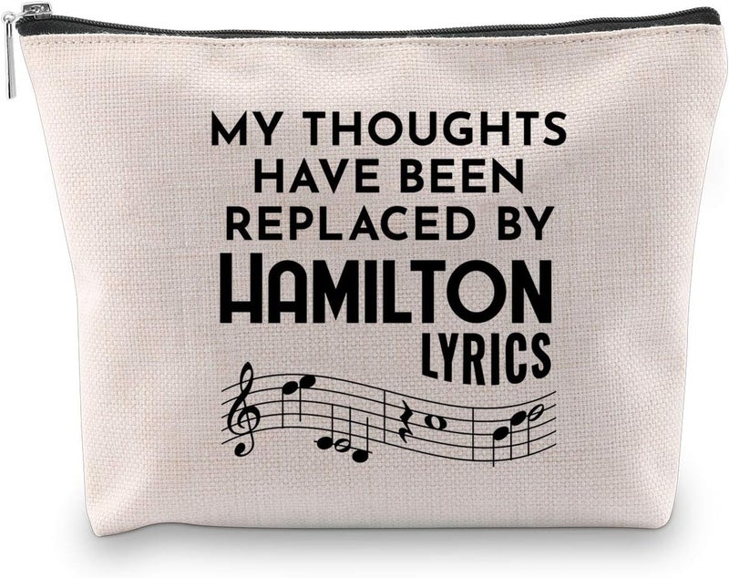 Novelty Hamilton Musical Gift My Thoughts Have Been Replaced by Hamilton Lyrics Cosmetic Bag (HAMILTON LYRICS Cosmeticbag)