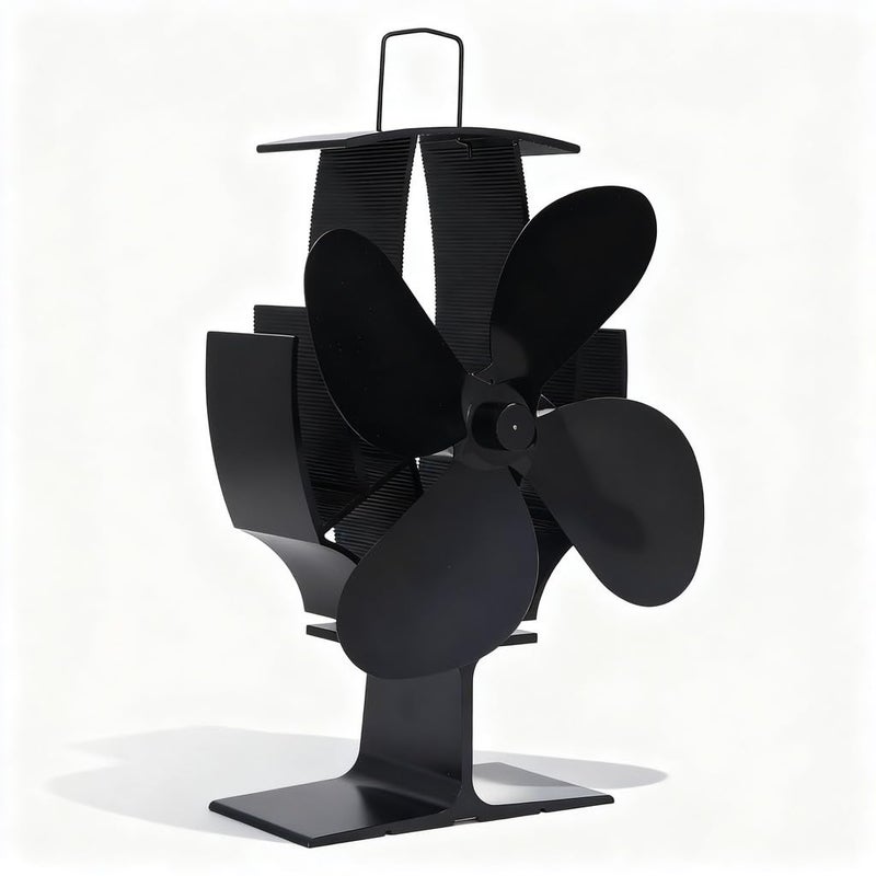 Aluminum Alloy Heat Powered Stove Fan 4 Blade 250CFM Low Noise for Fireplace - Image 2