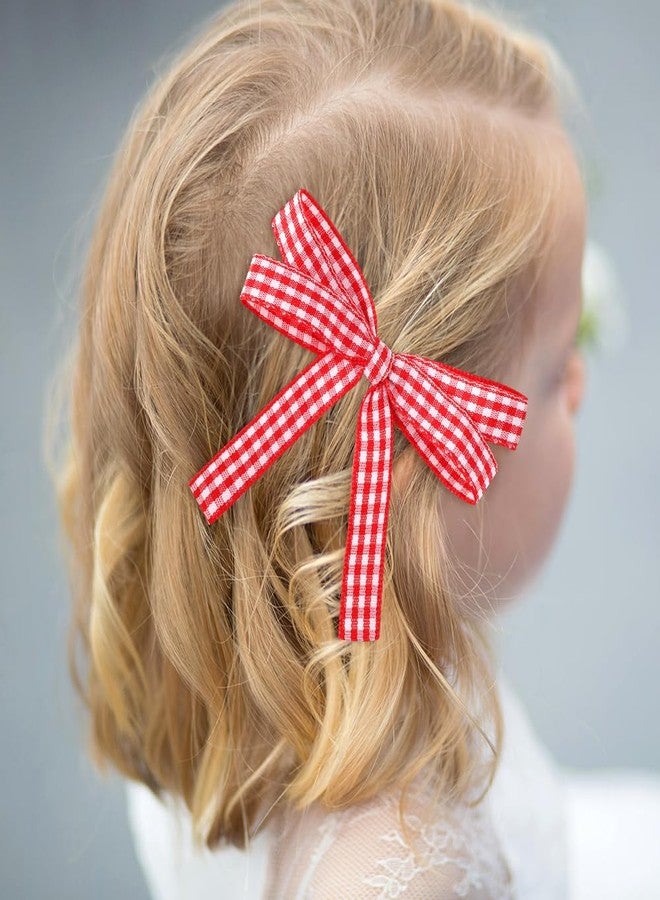 FFNMU Red Gingham Ribbon 3/8 Inch 25 Yards Red and White Checkered Ribbon for Gift Wrapping Buffalo Plaid Ribbons for Crafts DIY Sewing Hair Bows Christmas Birthday Wedding Gingham Party Decorations - Image 5