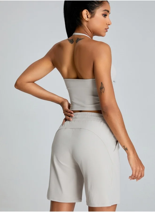 KAWN.YOGA Womens Mid Waist Workout Sport Yoga Shorts Loose Fit