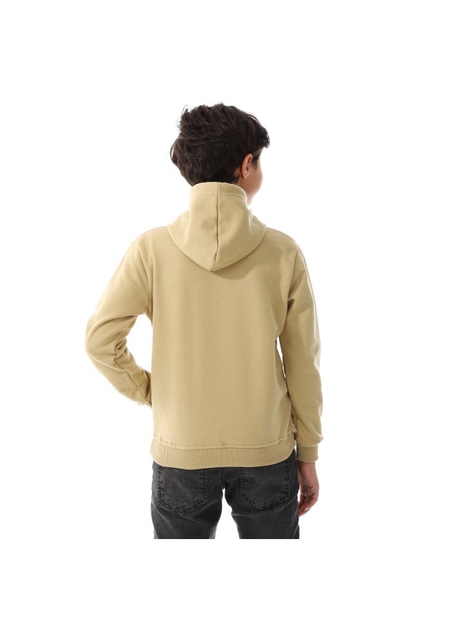 Andora Long Sleeves Beige Slip On Hoodie For Boys_Beige - Image 2