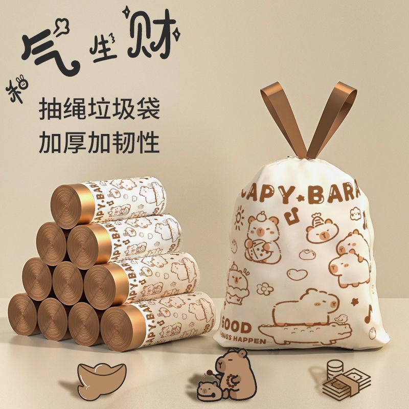 Drawstring Garbage Bag Household Thickened Portable Tear-Free Large Kitchen Plastic Bag Office Solid Cleaning Bag - Image 4