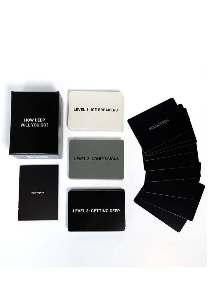 How Deep Will You Go? Game Of Questions To Deepen Connection, 99 Icebreaker Conversation Cards, How Deep Will You Go Card Game, The Perfect Choice For Family Gatherings (1 box)