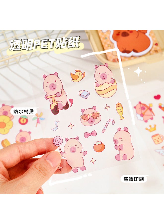 HELPS Creative Cartoon Capybara Stickers Cute Transparent Waterproof Pet Stickers High-looking Mobile Phone Water Cup Diy Handbook Stickers - Image 2