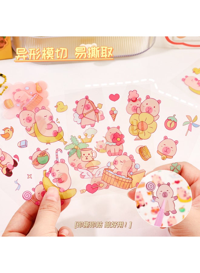 HELPS Creative Cartoon Capybara Stickers Cute Transparent Waterproof Pet Stickers High-looking Mobile Phone Water Cup Diy Handbook Stickers - Image 3