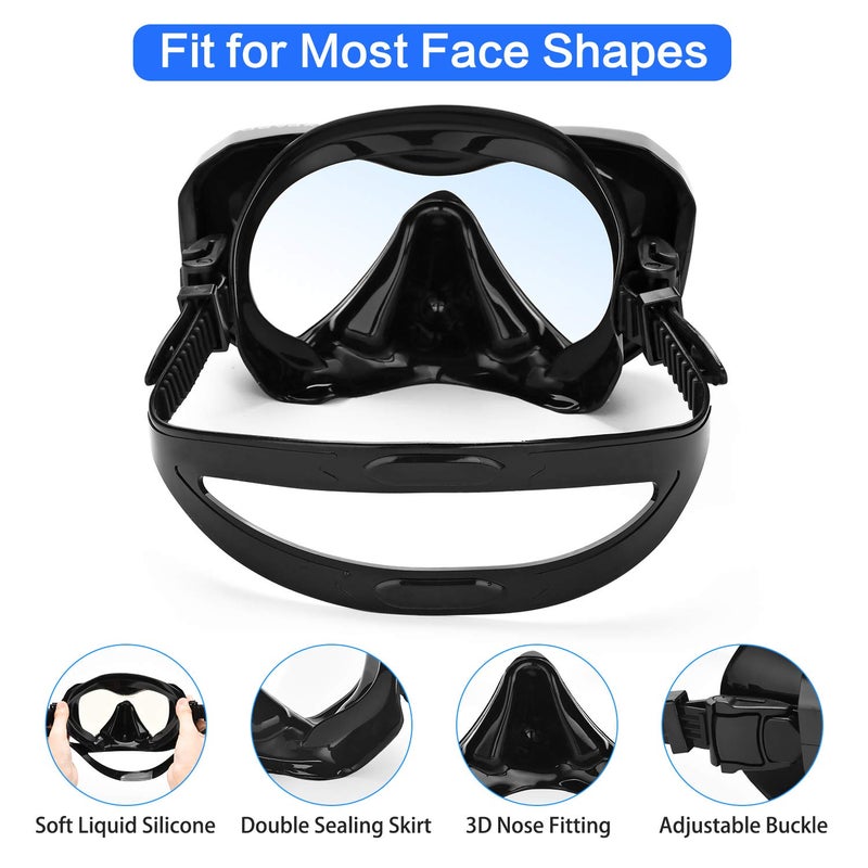 LUXPARD Snorkel Set, Anti-Fog Panoramic View Snorkel Mask and Anti-Leak Dry Snorkel Tube, Snorkeling Gear for Adults, Snorkel Kit Bag Included (Black) - Image 5