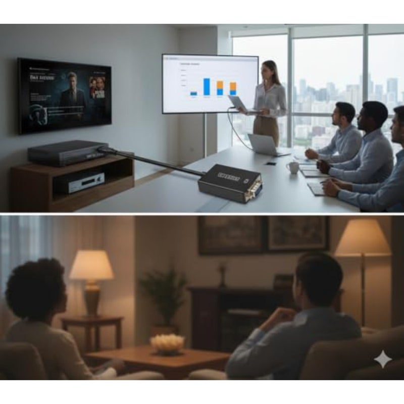 محول VGA إلى HDMI يحول إشارات VGA ويخرجها إلى أجهزة عرض HDMI، أسود - Image 4