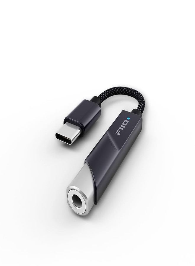 FiiO KA11 USB C to 3.5mm Audio Adapter 32bit/384KHz, USB Type C Dongle HiFi DAC Amplifier for Android/iOS/Windows/Mac (Black, TC) - Image 1