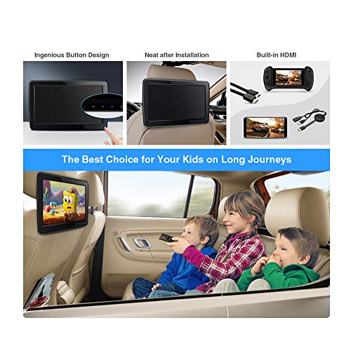 XTRONS 11.6 Inch Car Headrest Mount Monitor with HDMI Input, 1080P Wide Screen with IPS Display Portable Video Player for Car Backseat Multimedia Entertainment Supports AV-in USB SD - Image 2