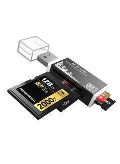 Micro SD Card Reader USB 2.0 480Mbps 4 Slot 4 in 1 USB Adapter for MS Duo Pro M2 SDXC SDHC MMC RS MMC Micro SDXC Micro SDHC and TF Card Compatible WIN XP 7 8 10 11 Mac Linux Vista