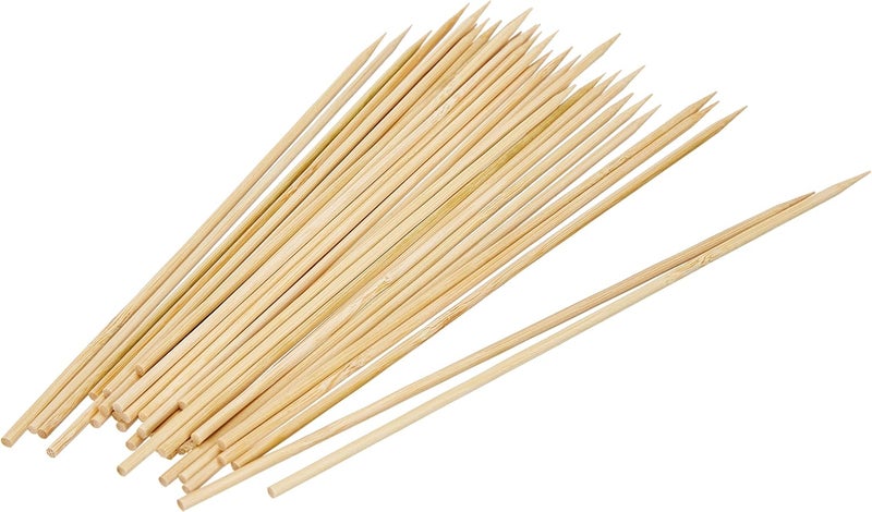 PAPSTAR Kebab Skewers/Wooden Skewers (Pack of 1000) 20 cm Diameter 0.3 cm Natural Wooden Bamboo Skewers One Side Pointed Flat Side for Gripping Parties/BBQs in Cardboard Box #16658 - Image 4