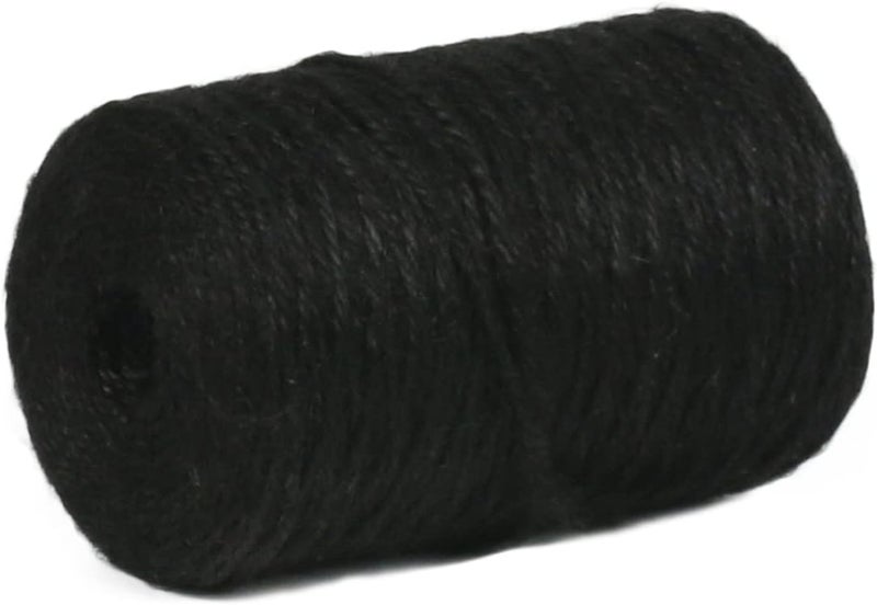 PH PERKHOMY PerkHomy Natural Jute Twine 600 Feet Long Colored Twine Rope for Crafts Gift Wrapping Packing Gardening and Wedding Decor (Black) - Image 3