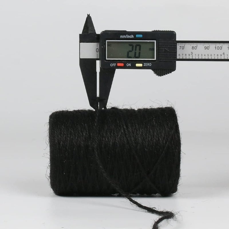 PH PERKHOMY PerkHomy Natural Jute Twine 600 Feet Long Colored Twine Rope for Crafts Gift Wrapping Packing Gardening and Wedding Decor (Black) - Image 2