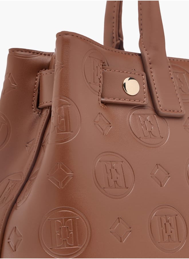 ELLE - Monogram Textured Tote Bag with Detachable Strap and Handles - Image 1