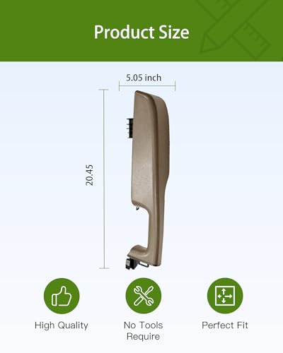 UMISHI Front Right Passenger Door Armrest Handle Replacement for Chevy Suburban/Tahoe GMC Yukon/Escalade/Avalanche 1999-06 Replaces 88981547 15703701 (Beige) - Image 4