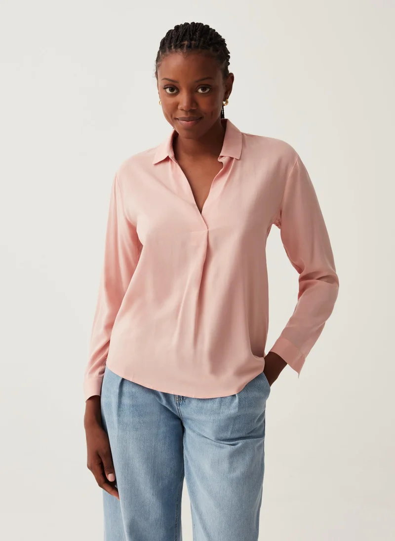 او في اس Viscose blouse with dart