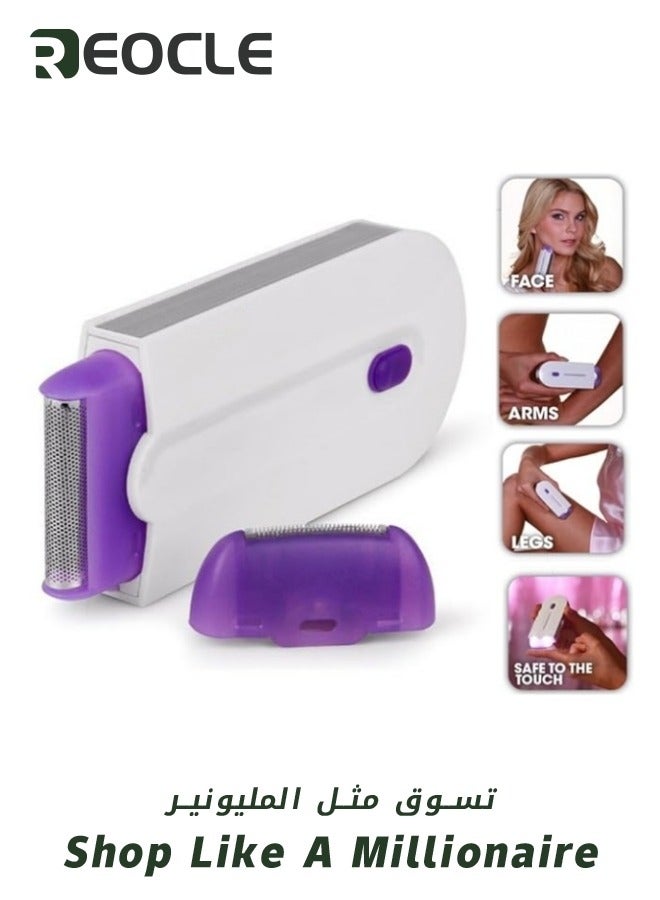 ريوكل ماكينة إزالة الشعر الكهربائية الاحترافية بدون ألم، ماكينة إزالة الشعر بدون ألم، ماكينة إزالة الشعر باللمس، قابلة لإعادة الشحن عبر USB للوجه والجسم - Image 3