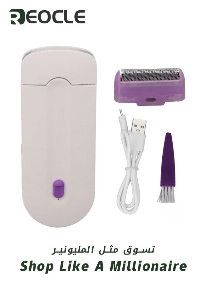 ريوكل ماكينة إزالة الشعر الكهربائية الاحترافية بدون ألم، ماكينة إزالة الشعر بدون ألم، ماكينة إزالة الشعر باللمس، قابلة لإعادة الشحن عبر USB للوجه والجسم - Image 5