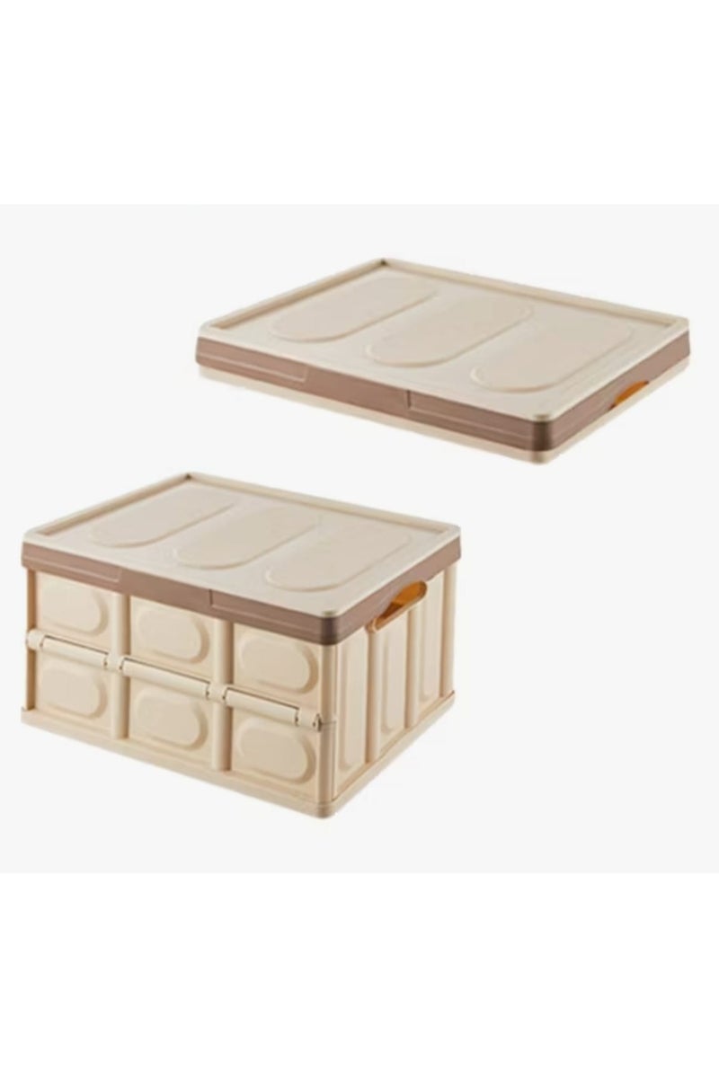 DARIYAH Durable Collapsible Storage Bins Stackable Containers Home Garage Storage Cube Organizer Plastic Folding Utility Crate Storage Bin with Lid Basket for Clothes Toys Books Grocery 52L - Image 2