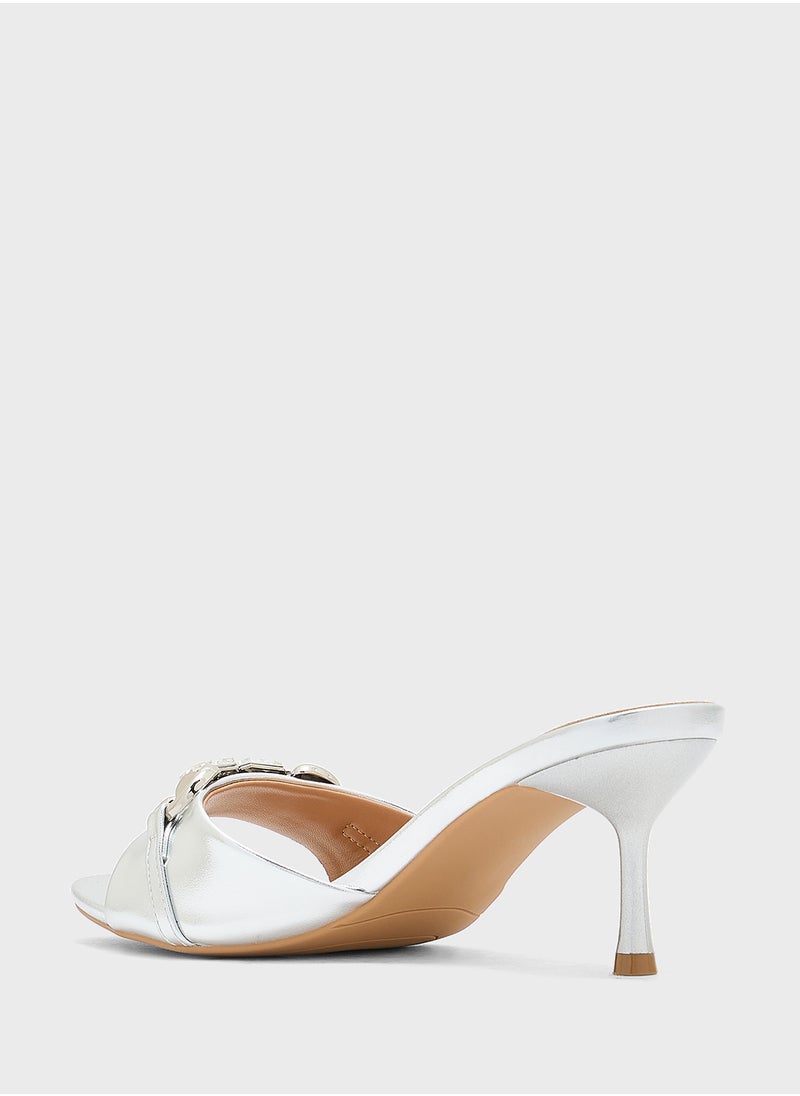 Ginger Chunky Trim Mule Heel Sandal  - Image 3