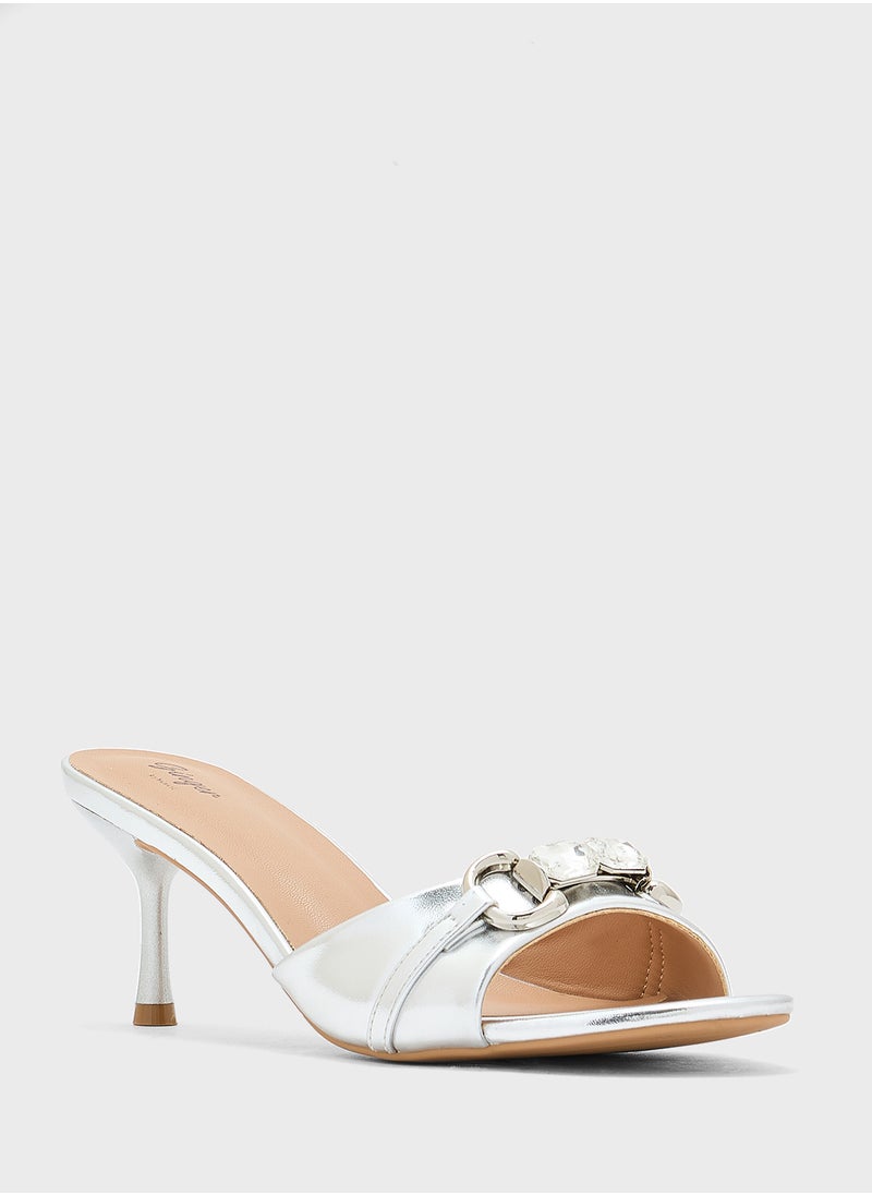 Ginger Chunky Trim Mule Heel Sandal  - Image 2