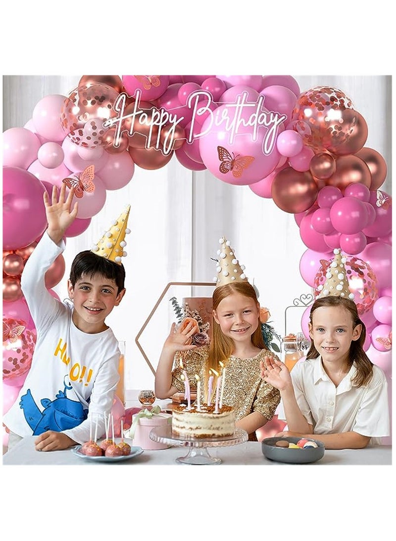 Barbie Doll Birthday Decoration Girl Balloon Garland Arch Kit with Background Poster Birthday Cake Decoration White Blue Purple Colorful Foil Balloon Princess Party Balloon - Image 2