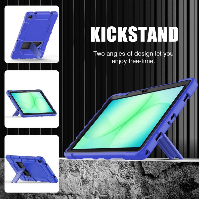 Azzsy Case for Samsung Galaxy Tab A11+/A9+ Plus 11 Inch 2026/2024, Heavy Duty Shockproof Rugged High Impact Protective Case, Blue - Image 3