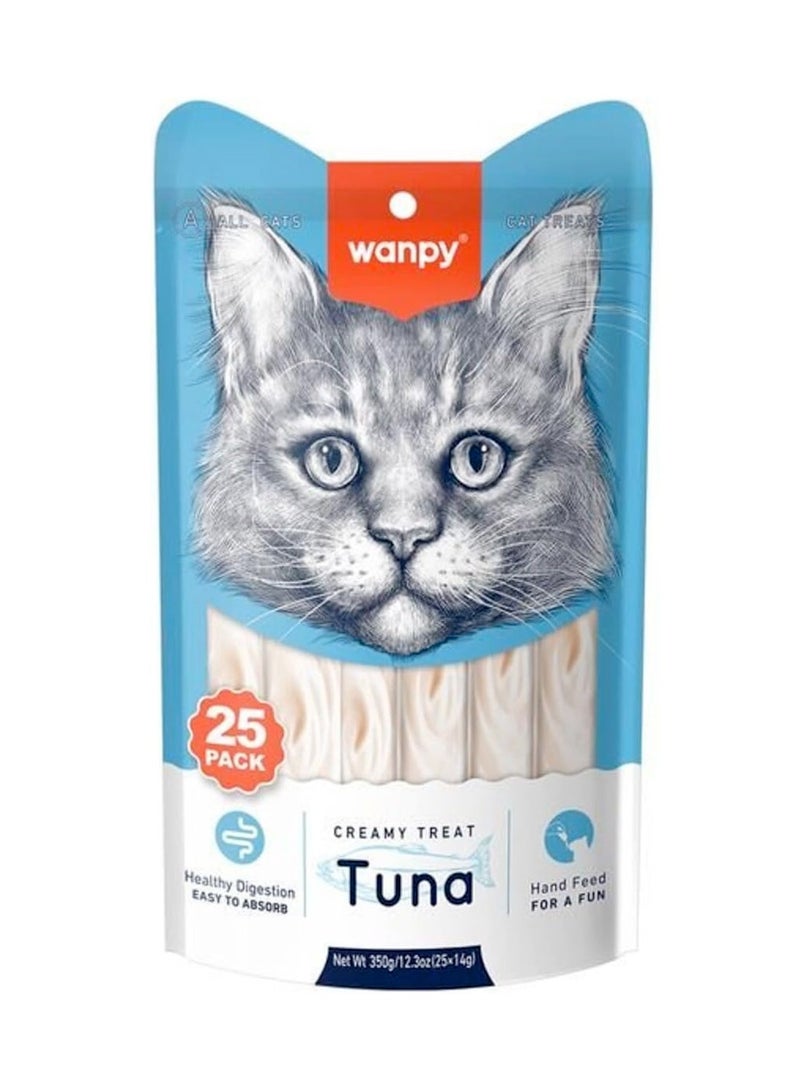 Wanpy Creamy Lickable Cat Treats With Tuna (14g x 25pc) 